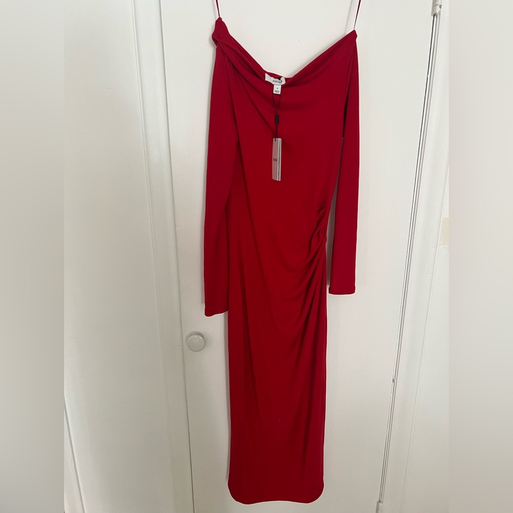 Reiss - Elegant Red Long Sleeve Dress
